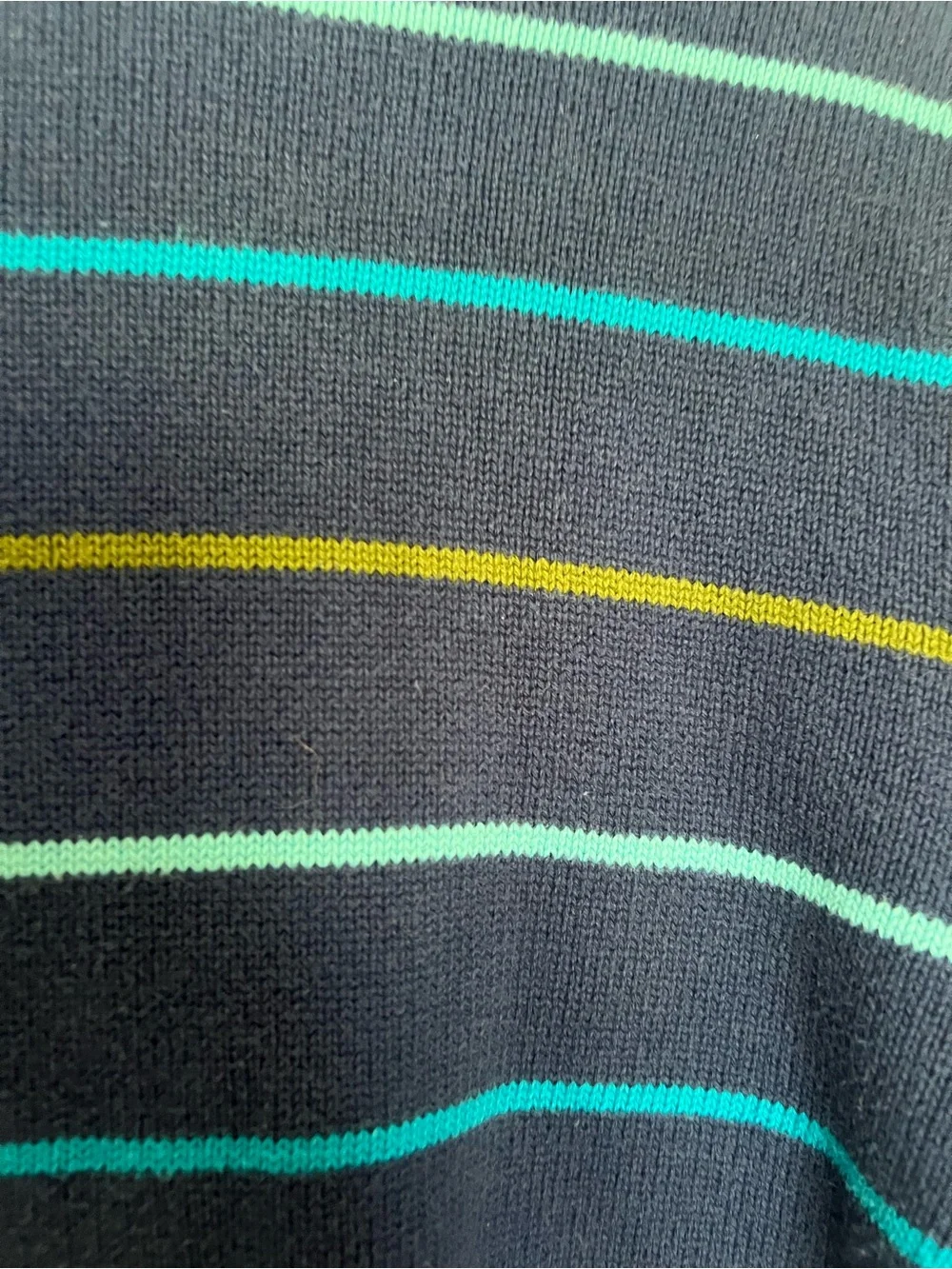 Vintage Holister Men’s Navy V-Neck Striped Sweater